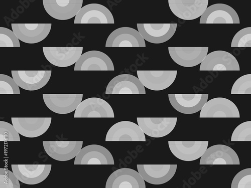 Art Deco Sunburst Fan Ornamental Gold Black Premium Pattern