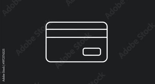 Minimalist Credit Card Icon on Dark Background for Finance.