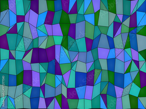 Bold Stained Glass Mosaic Vivid Colors Dark Leading Background