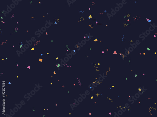 Fun Geometric Confetti Memphis Style Colorful Abstract Design