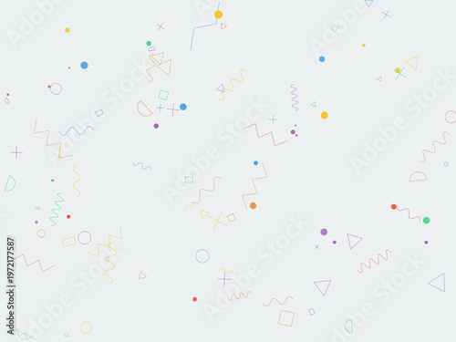 Colorful Memphis Pattern Geometric Shapes Retro 80s Background