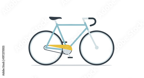 Minimalist Light Blue Bicycle Illustration on White Background.