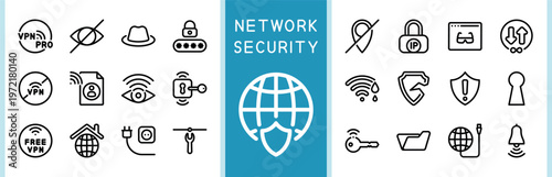 Professional Collection of Virtual Private Network and Cyber Safety Symbols