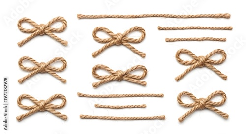 set of rope isolated on white