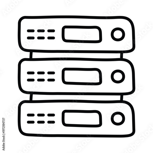 Computer Server doodle icon eps 10 file