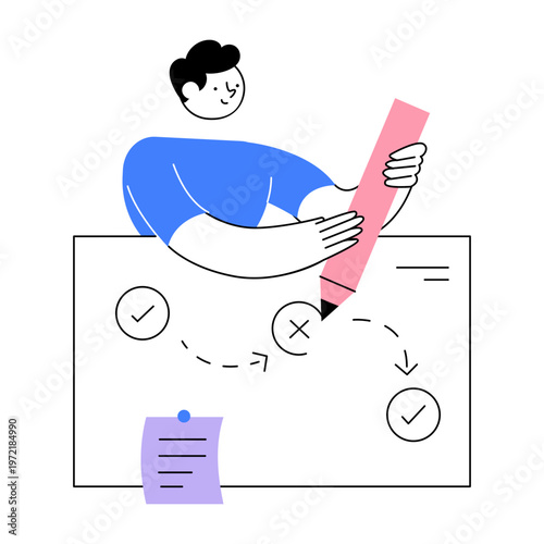 Flat style illustration of business planning