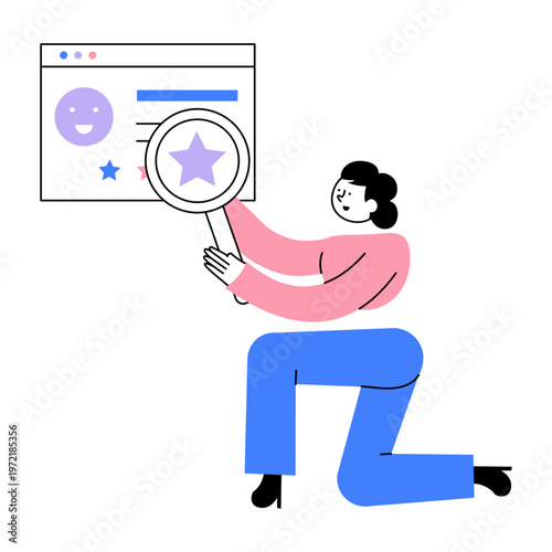 An illustration of online feedback designed in a flat style