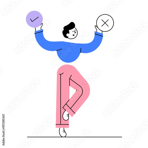 Flat style illustration showing an opinion poll