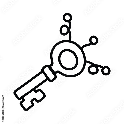 Digital Key doodle icon eps 10 file