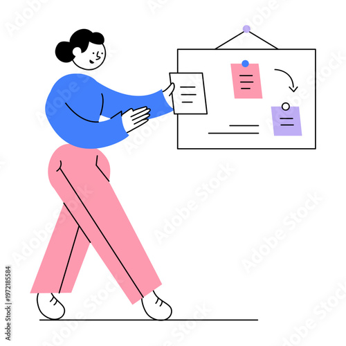 A flat style illustration showing project execution