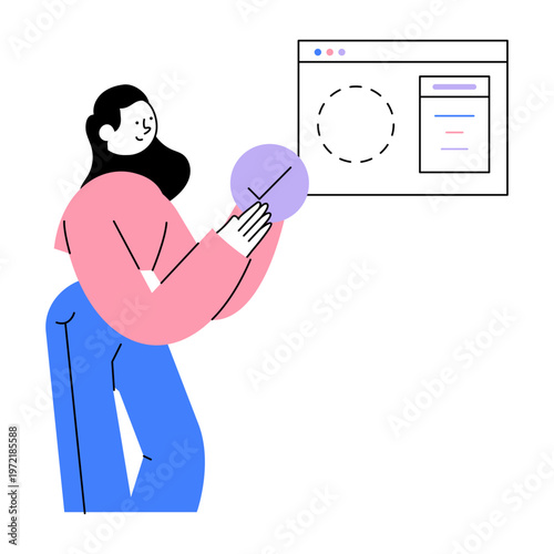 An illustration of task completion designed in a flat style