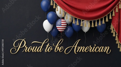 Proud to be American: Patriotic Balloons & Red Curtain