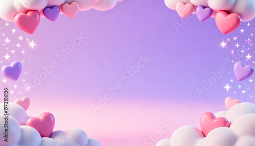 Heart Frame Sky Cartoon Background