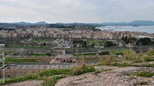 Old Fortress of Corfu with panoramic sea view