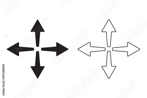 Foto Set of four way arrow