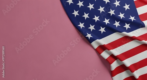 American flag on a pink background