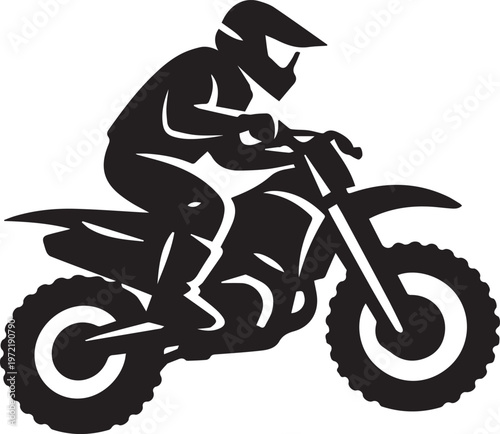 Motocross Rider Silhouette Vector Illustration Vector