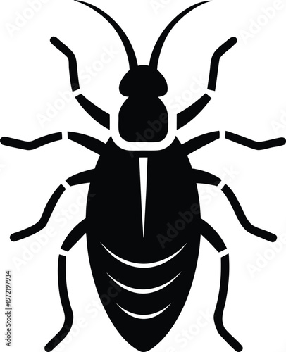 Louse Flat Icon Style Silhouette Vector Art Illustration