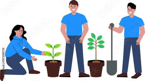 Environment Day with People Illustration