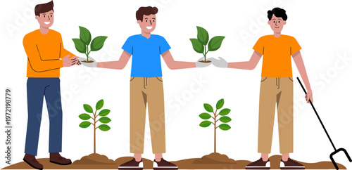 Environment Day with People Illustration