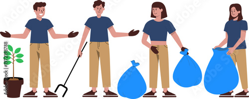 Environment Day with People Illustration