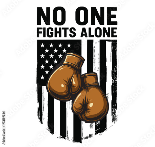 American Flag with Boxing Gloves Vector for Awareness and Support Campaigns