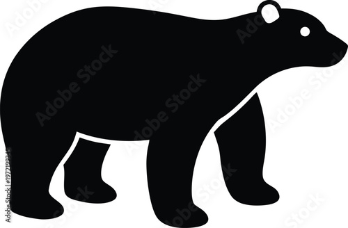 Polar Bear silhouette vector art Illustration