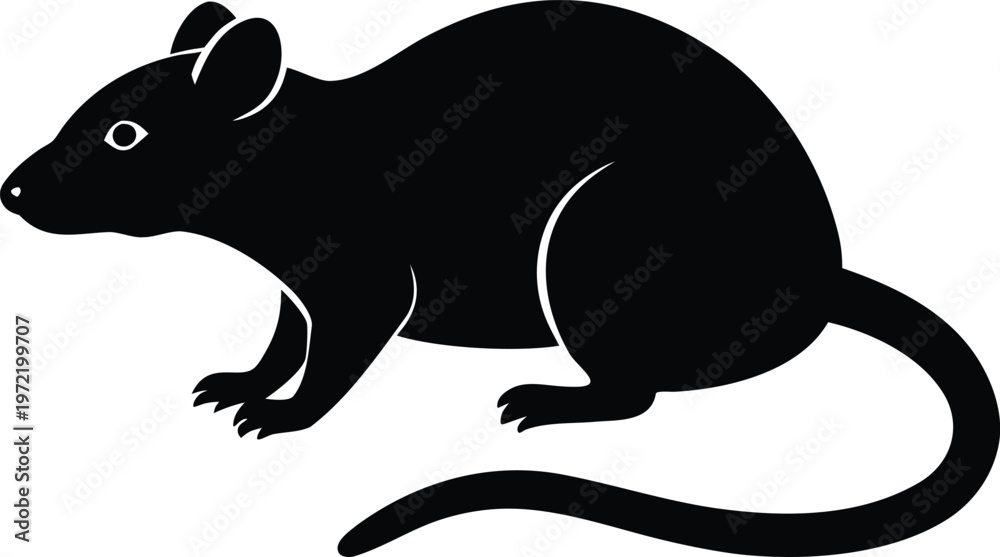 Obraz premium Rat silhouette vector art Illustration