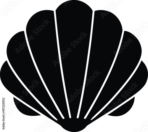Scallop silhouette vector art Illustration