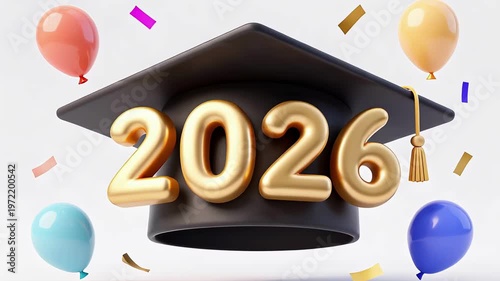 Slow motion falling confetti on Gold-black text 