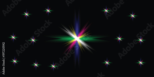 Cosmic burst a vibrant star explosion amidst a dark sparkling universe