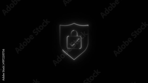 3D Bypass User Account Control icon with right symbol inside on black background animation.