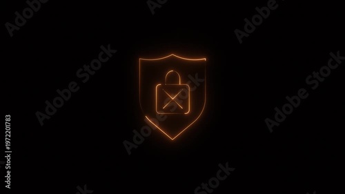 3D Bypass User Account Control icon with cross symbol inside on black background animation.