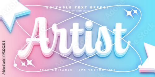 Artist editable text effect in modern trend style
