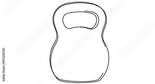 Simple line drawing of a kettlebell a weight used in fitness training