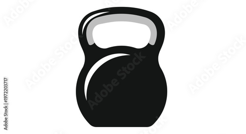 A black silhouette of a kettlebell a popular weight training tool