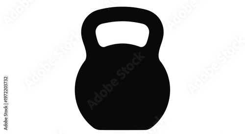 A simple black silhouette of a kettlebell a fitness and strength training tool