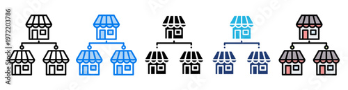 Franchise icon set multiple style collection