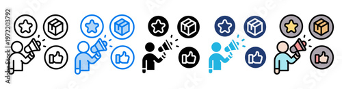 Campaign icon set multiple style collection