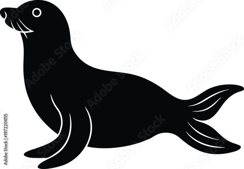 Seal silhouette vector art Illustration