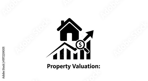 Real Estate Market Analysis and Property Valuation Trends with Upward Graph