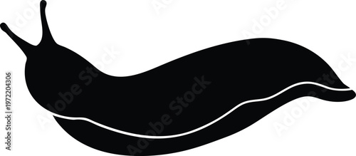 Slug silhouette vector art Illustration