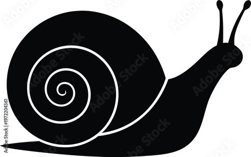 Snail silhouette vector art Illustration