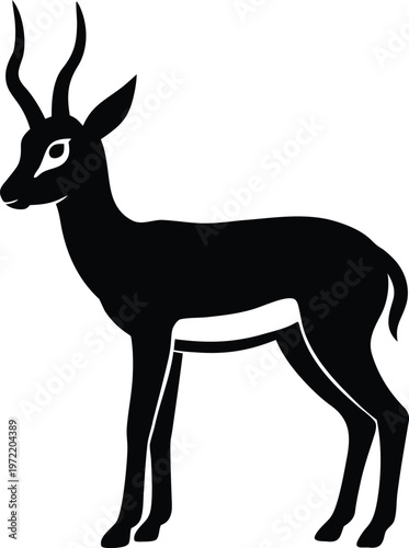 Springbok silhouette vector art Illustration