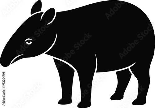 Tapir silhouette vector art Illustration