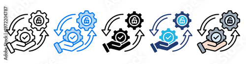 Execute icon set multiple style collection