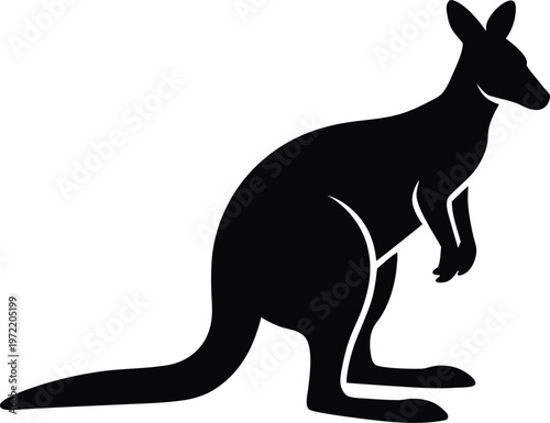 Wallaby silhouette vector art Illustration