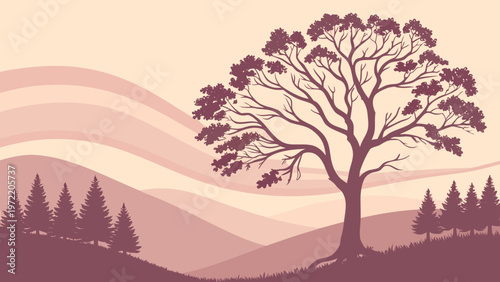 winter landscape with tree