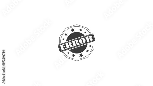 Animated animation of vibrant grunge rubber stamp with 'ERROR' text, animation of transparent rubber stamp icon with abstract warning message. 4K video.