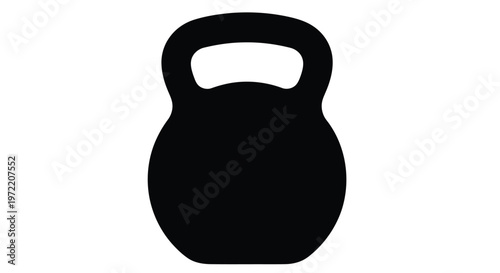 Simple black silhouette of a kettlebell a weight used for strength training